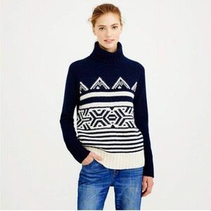 J. Crew Preppy Nordic Wool Mohair Sweater Womens Sz S Preppy Apres Ski Cabincore